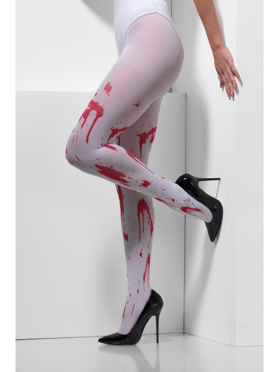 Click to view product details and reviews for Smiffys Opaque Tights With Blood Splatter Fancy Dress.