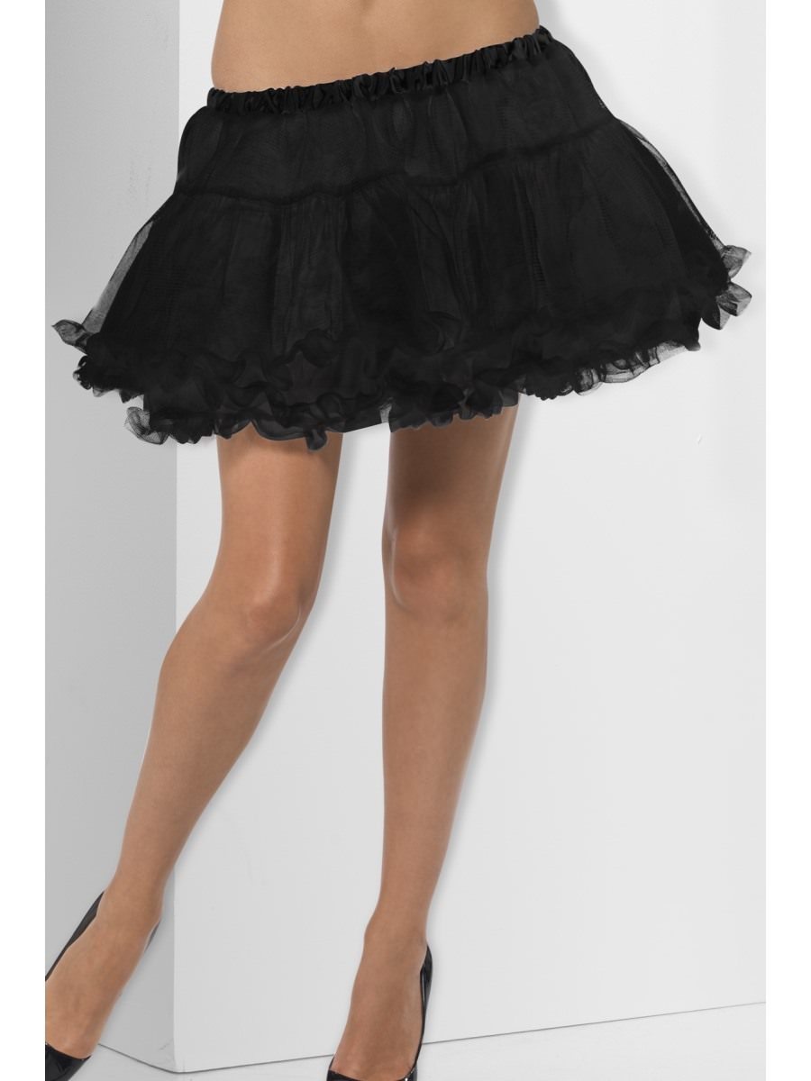 Smiffys Petticoat Black With Satin Band Fancy Dress