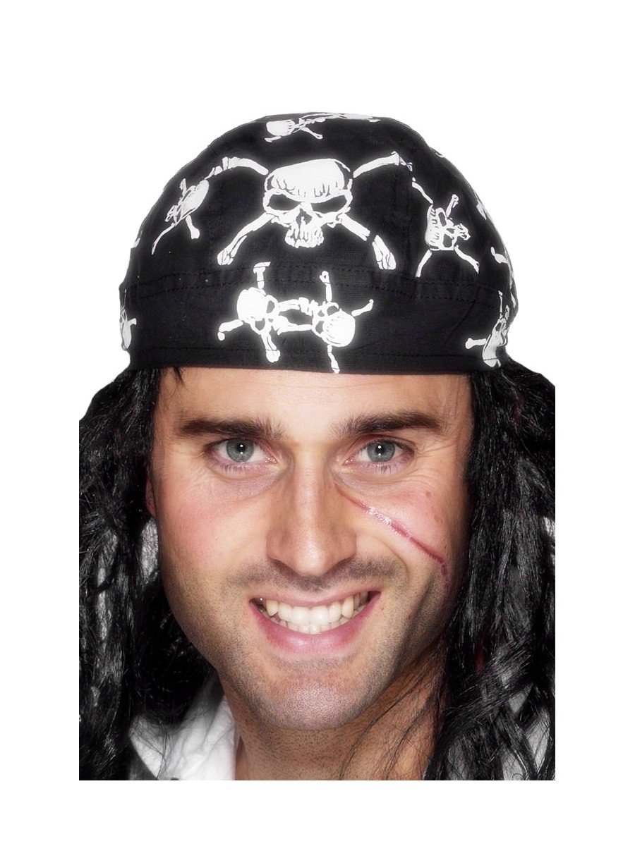 Click to view product details and reviews for Smiffys Pirate Bandana Skull And Crossbones Design Fancy Dress.