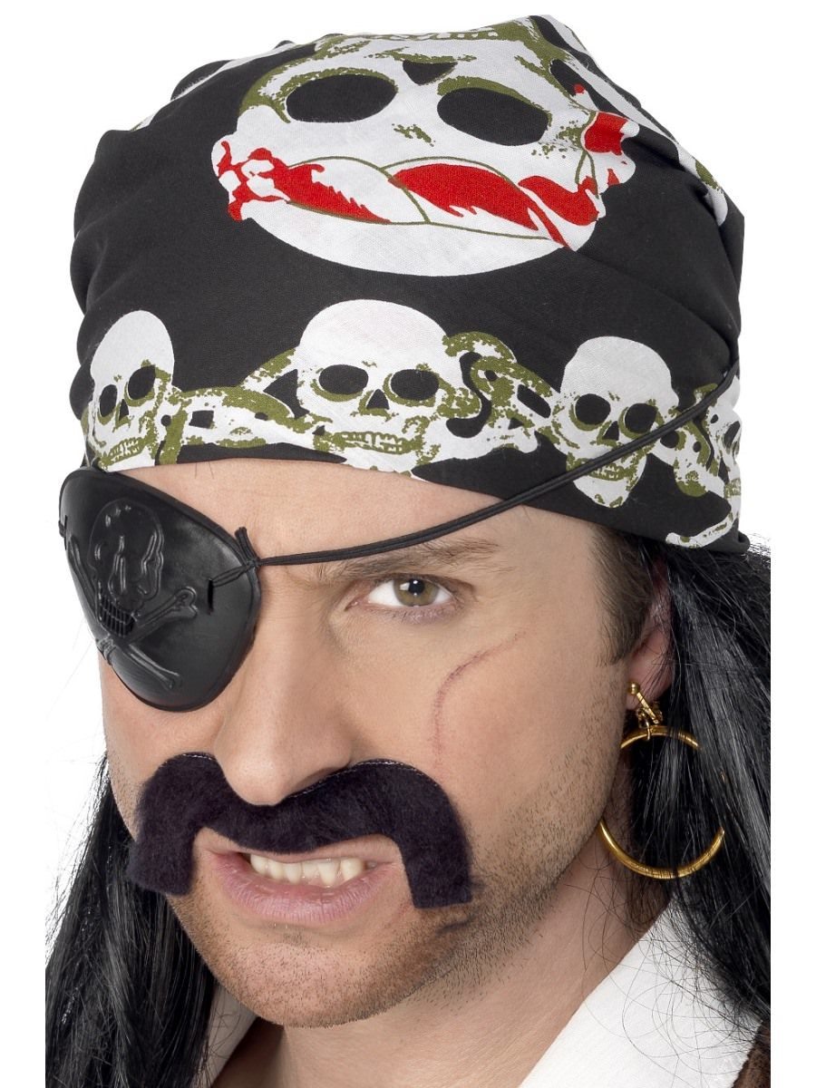 Smiffys Pirate Bandana With Skull And Crossbones Print Fancy Dress