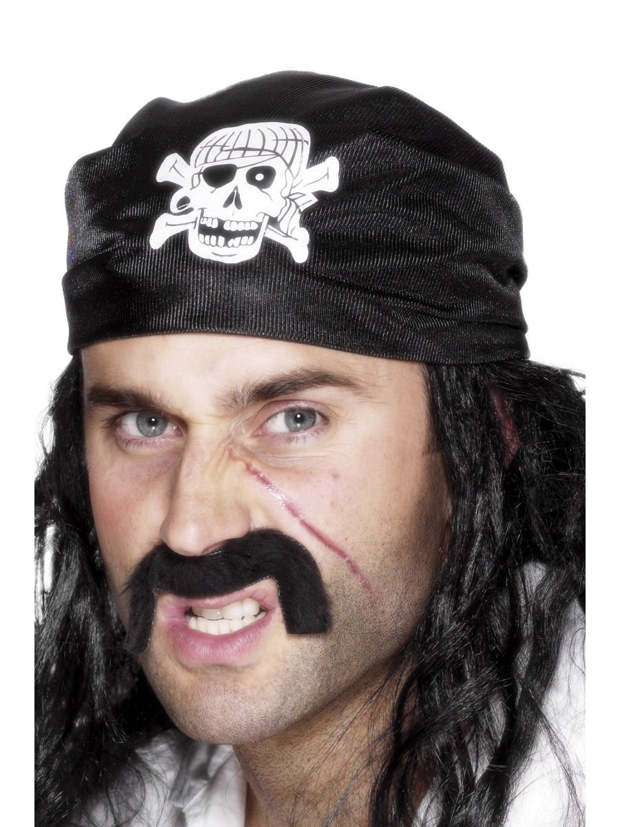 Smiffys Pirate Bandana With Skull Crossbones Fancy Dress