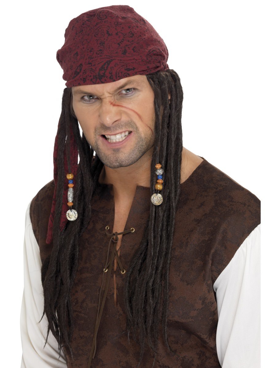 Photos - Fancy Dress Smiffys Pirate Wig & Scarf - 