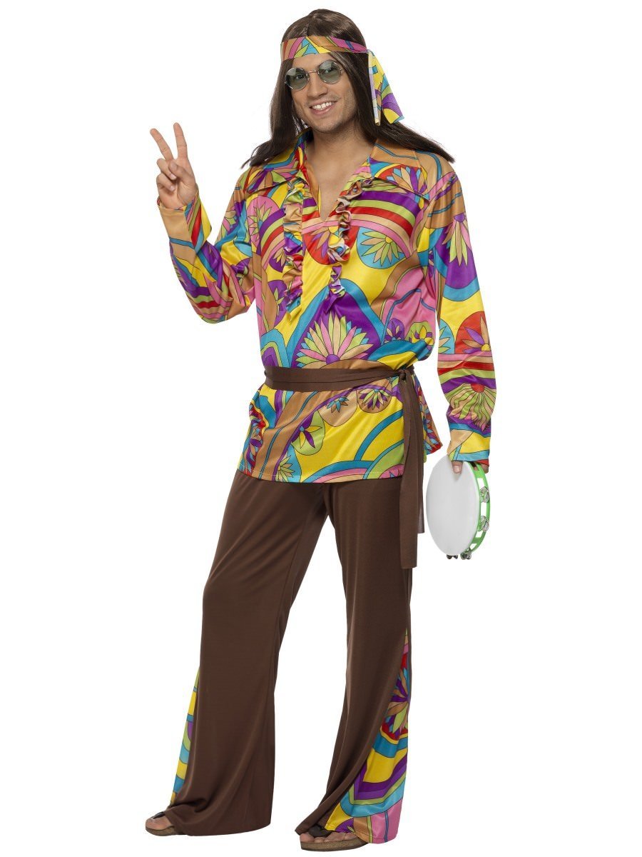 Photos - Fancy Dress Smiffys Psychedelic Hippie Man Costume - , Medium (Chest 38-40)