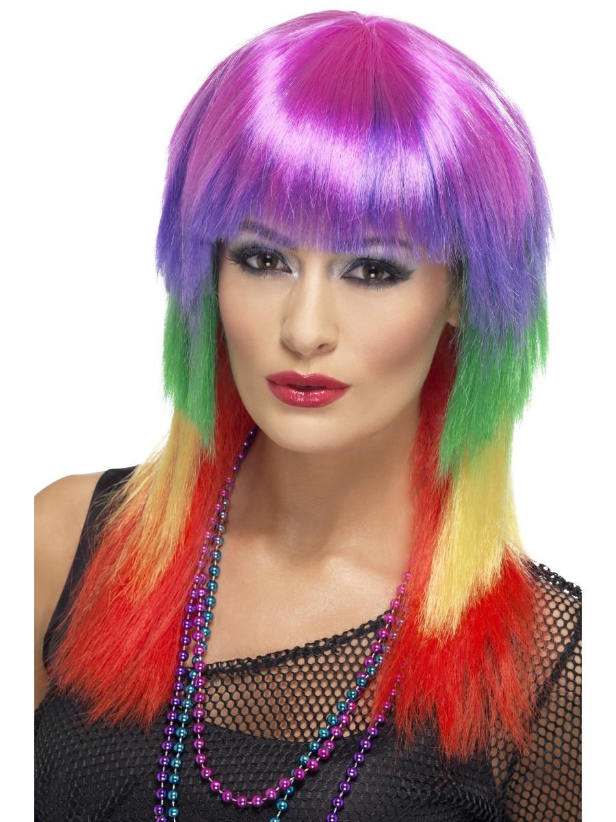 Click to view product details and reviews for Smiffys Rainbow Rocker Wig Fancy Dress.