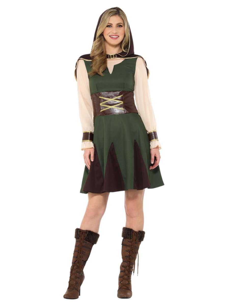 Smiffys Robin Hood Lady Costume Fancy Dress Small Uk 8 10