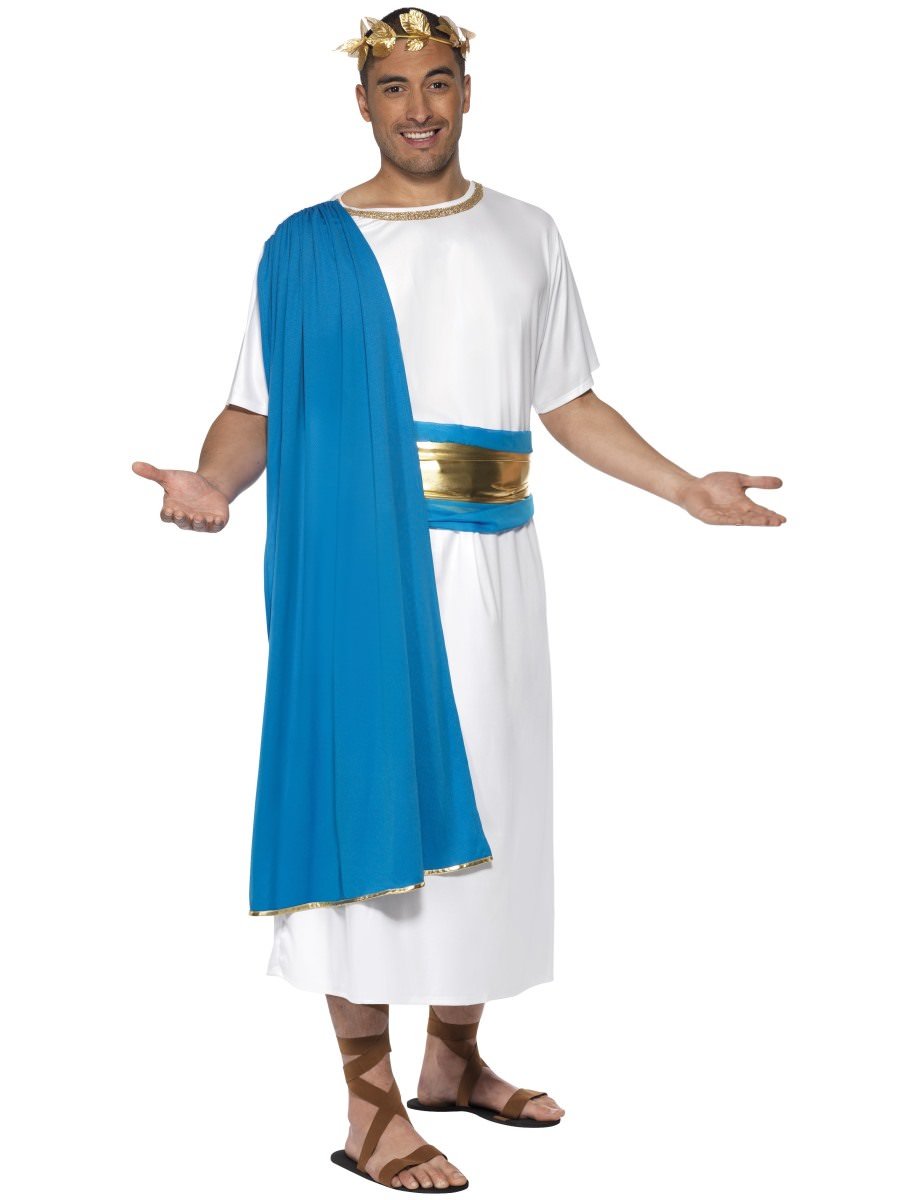 Smiffys Roman Senator Costume Blue Fancy Dress Medium Chest 38 40