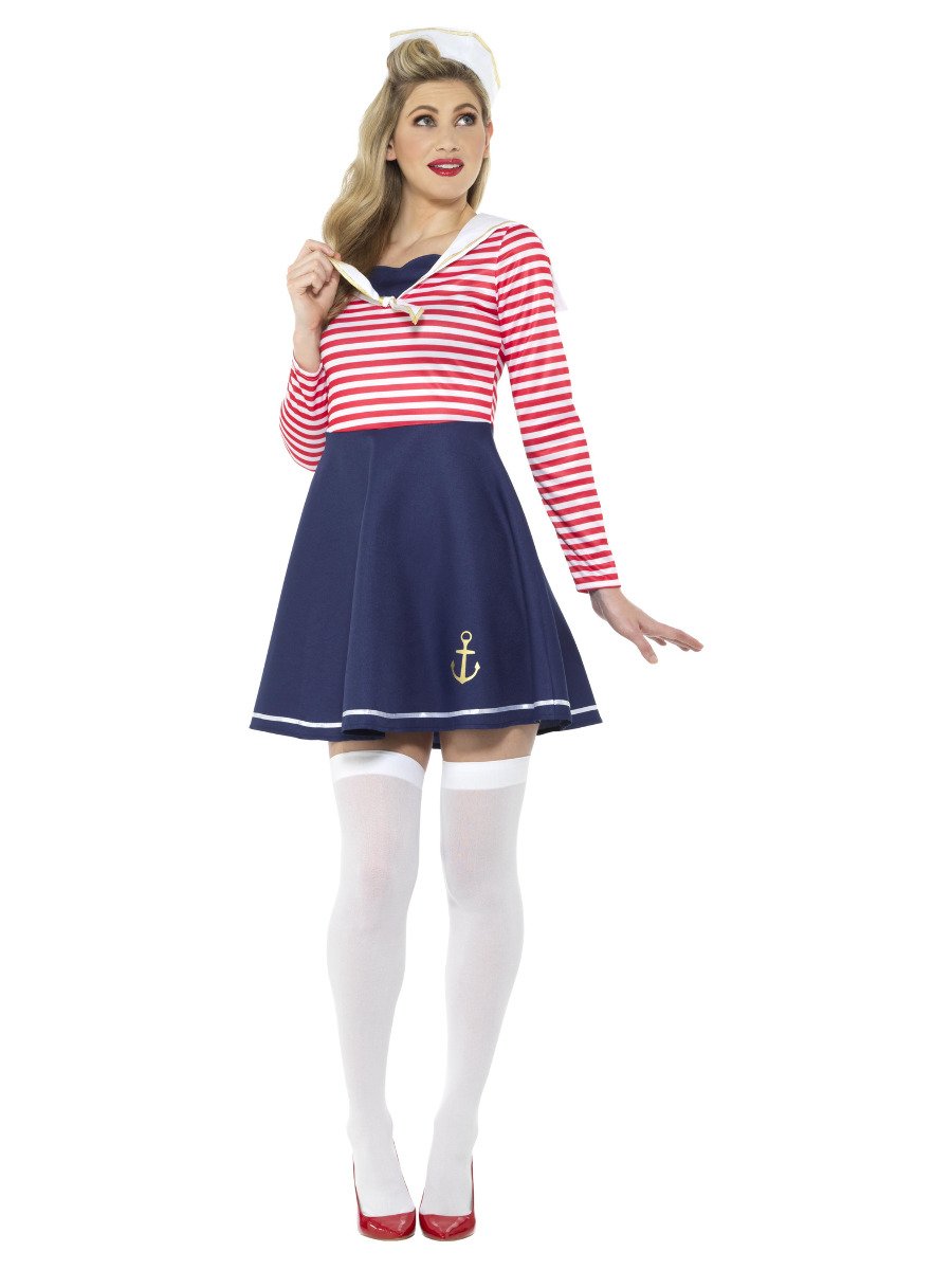 Smiffys Sailor Lady Costume Fancy Dress Small Uk 8 10