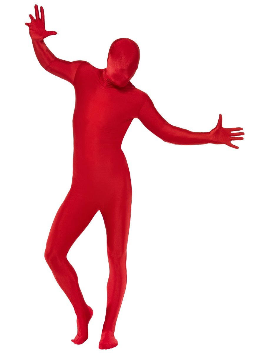 Smiffys Second Skin Suit Red Fancy Dress X Large Chest 46 48