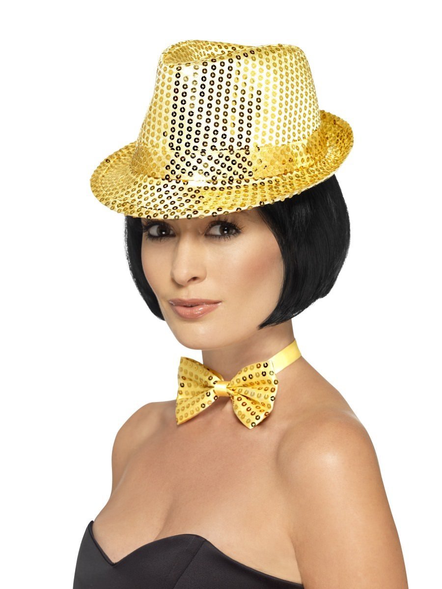 Click to view product details and reviews for Smiffys Sequin Trilby Hat Gold Fancy Dress.