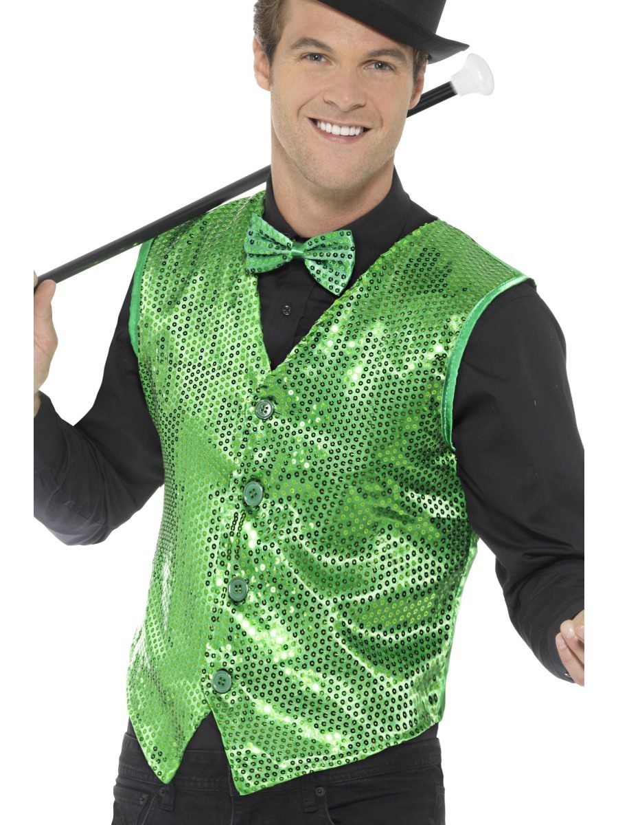 Click to view product details and reviews for Smiffys Sequin Waistcoat Green Fancy Dress Small Chest 34 36.