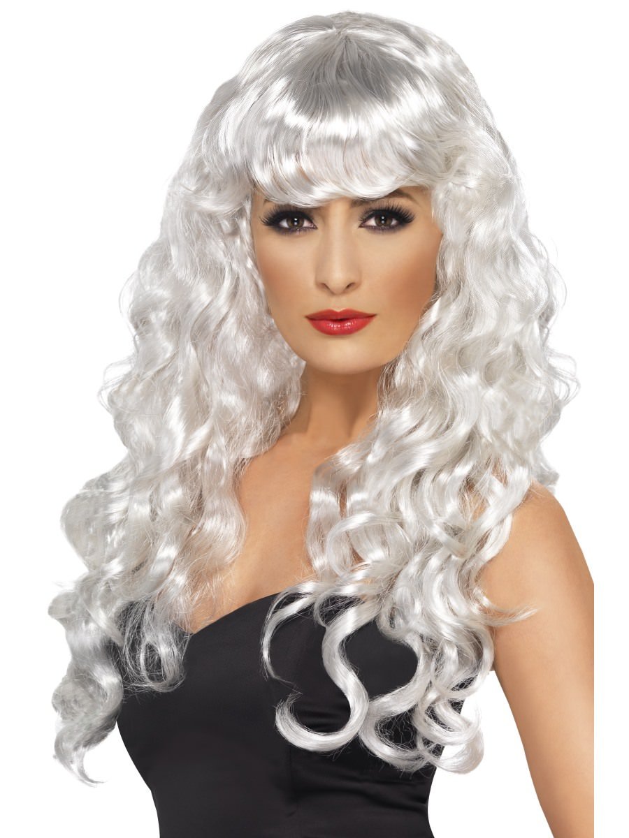 Smiffys Siren Wig White Fancy Dress