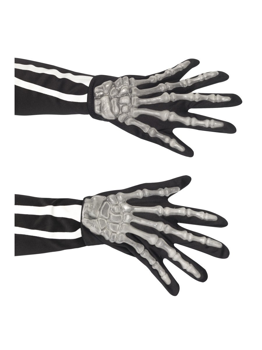 Smiffys Skeleton Gloves Adult Fancy Dress