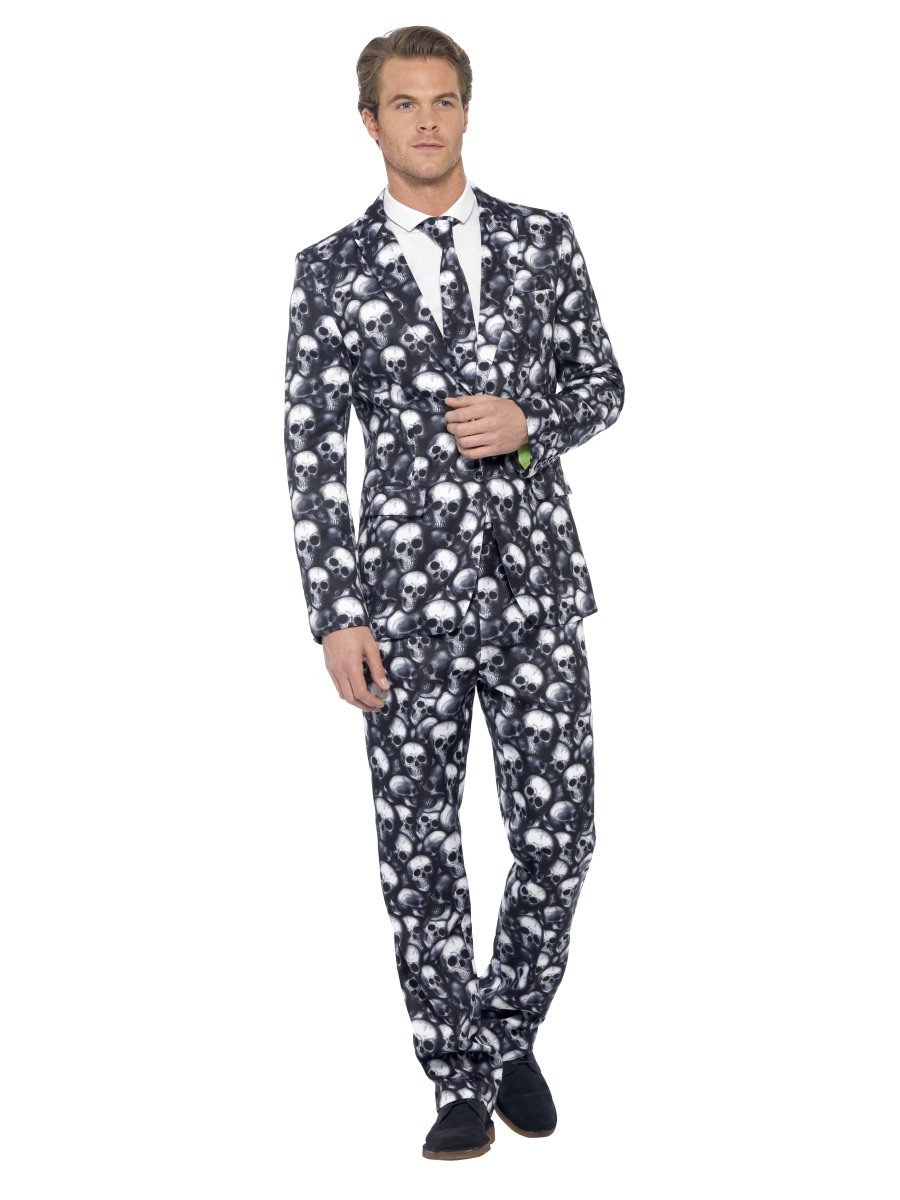 Photos - Fancy Dress Smiffys Skeleton Stand Out Suit - , X Large (Chest 46-48)