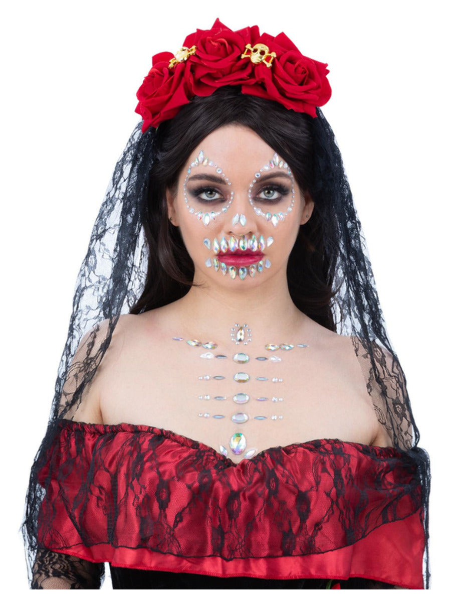 Click to view product details and reviews for Smiffys Make Up Fx Skull Face Body Jewels.
