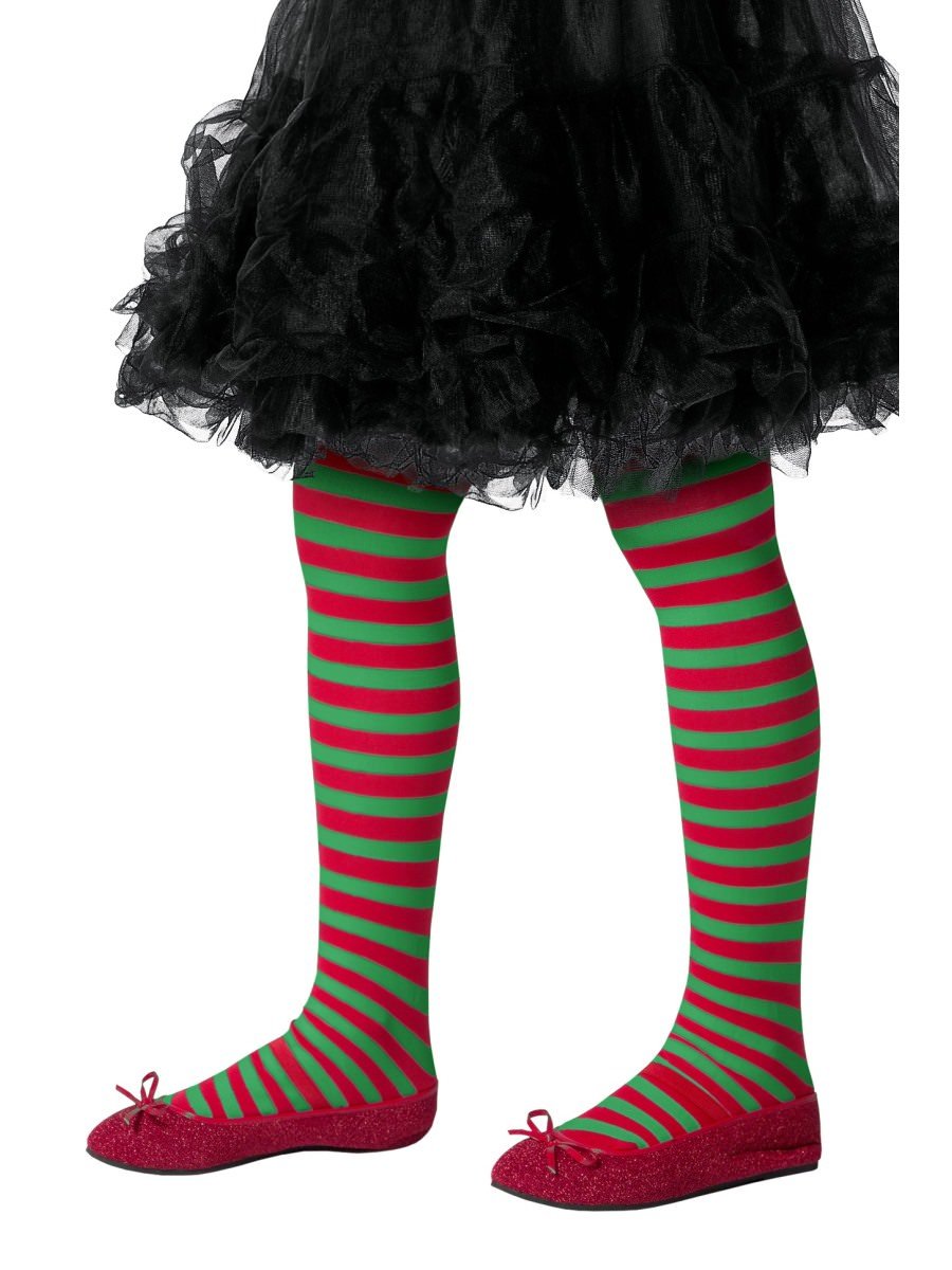 Click to view product details and reviews for Smiffys Striped Tights Childs Red Green Fancy Dress.