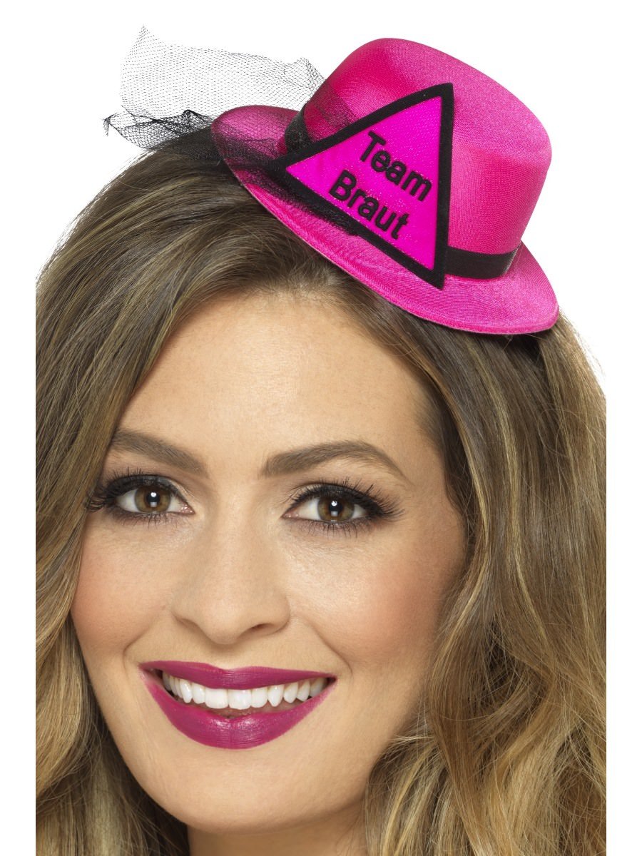 Click to view product details and reviews for Smiffys Team Braut Hat Pink Black Fancy Dress.