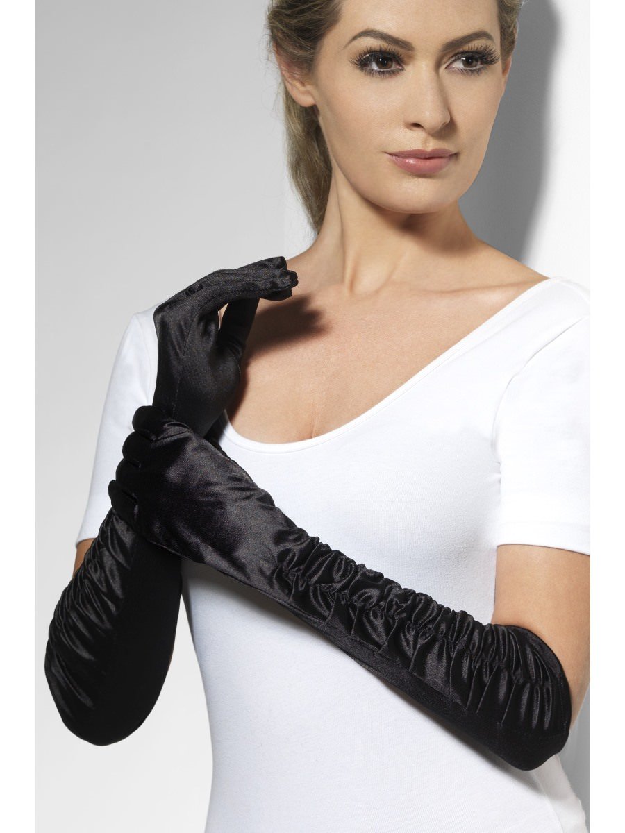 Smiffys Temptress Gloves Black Fancy Dress