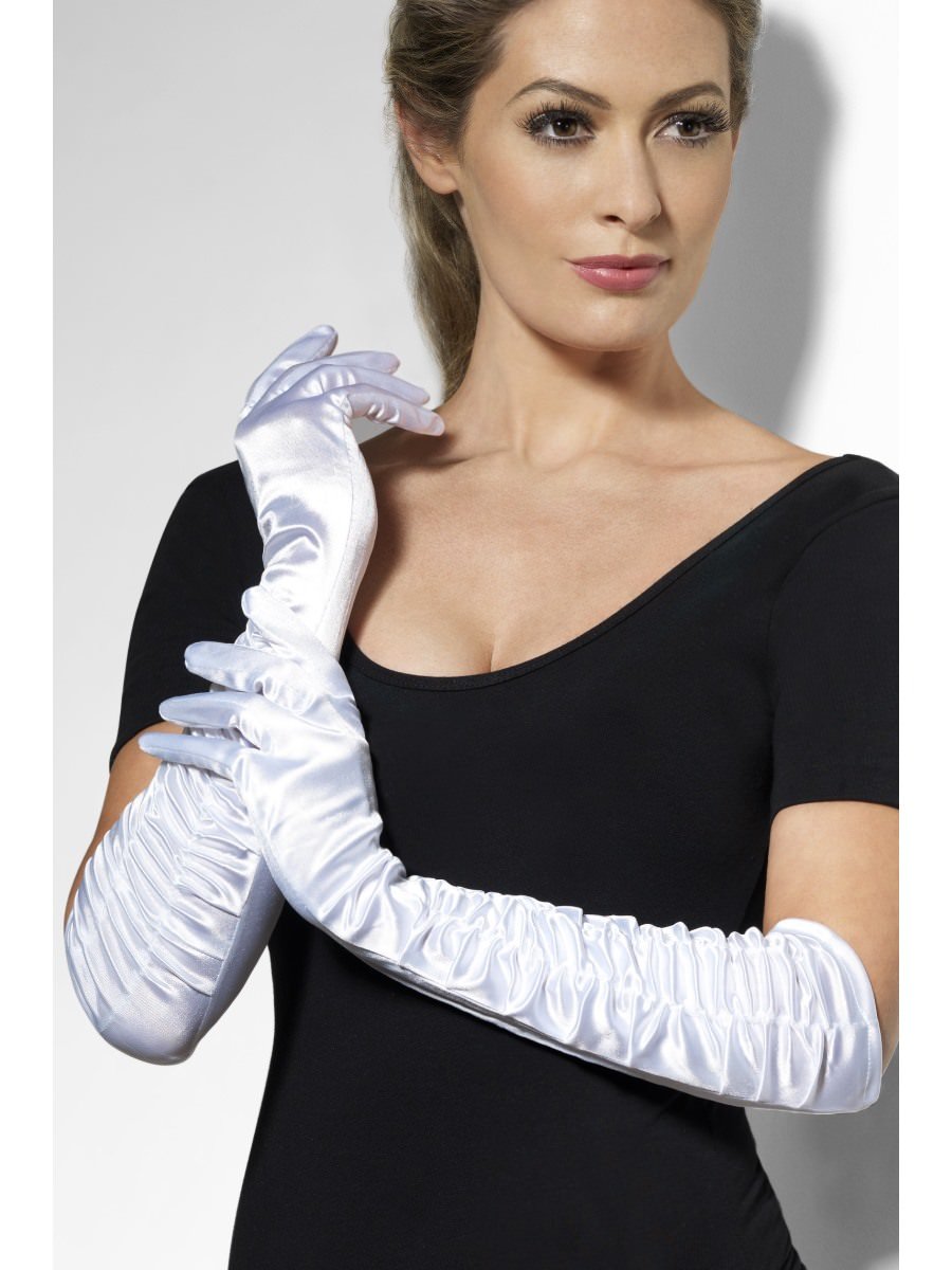 Smiffys Temptress Gloves White Fancy Dress