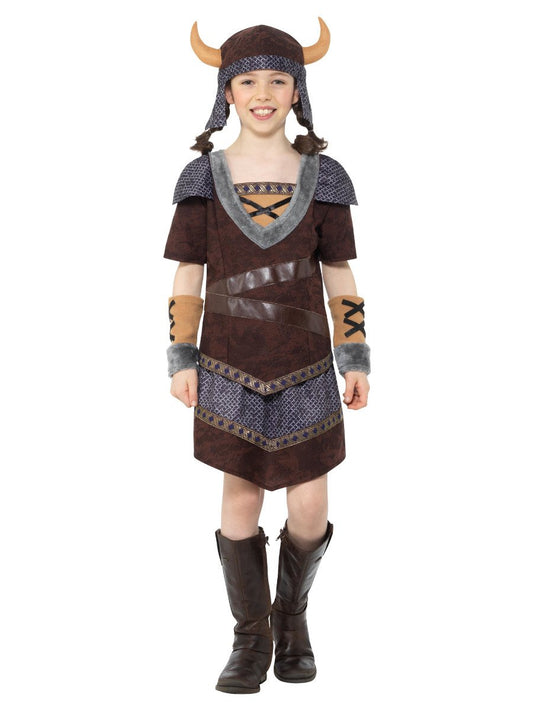 Smiffys 49 Brown and Gray Viking Barbarian Queen Women Adult Halloween  Costume - Medium