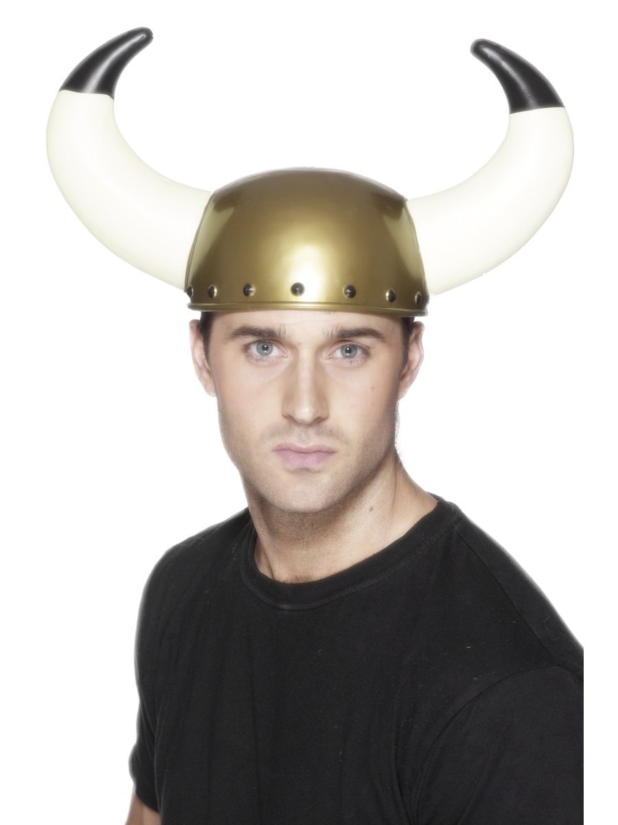 Smiffys Viking Helmet Gold Fancy Dress