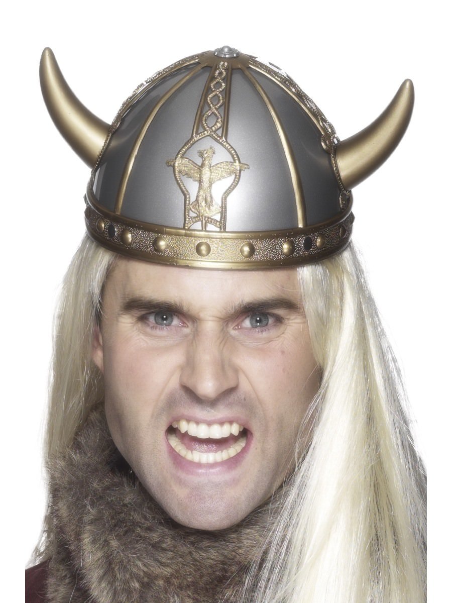 Smiffys Viking Helmet Silver Fancy Dress