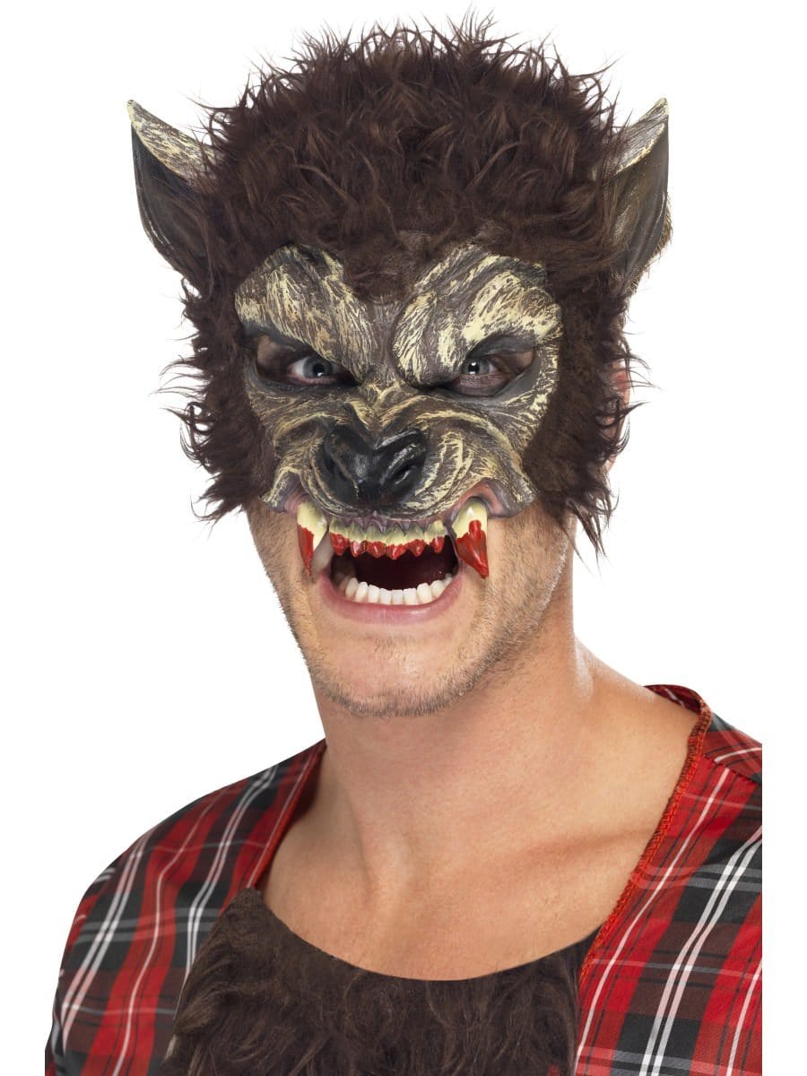 Click to view product details and reviews for Smiffys Werewolf Half Face Mask Fancy Dress.