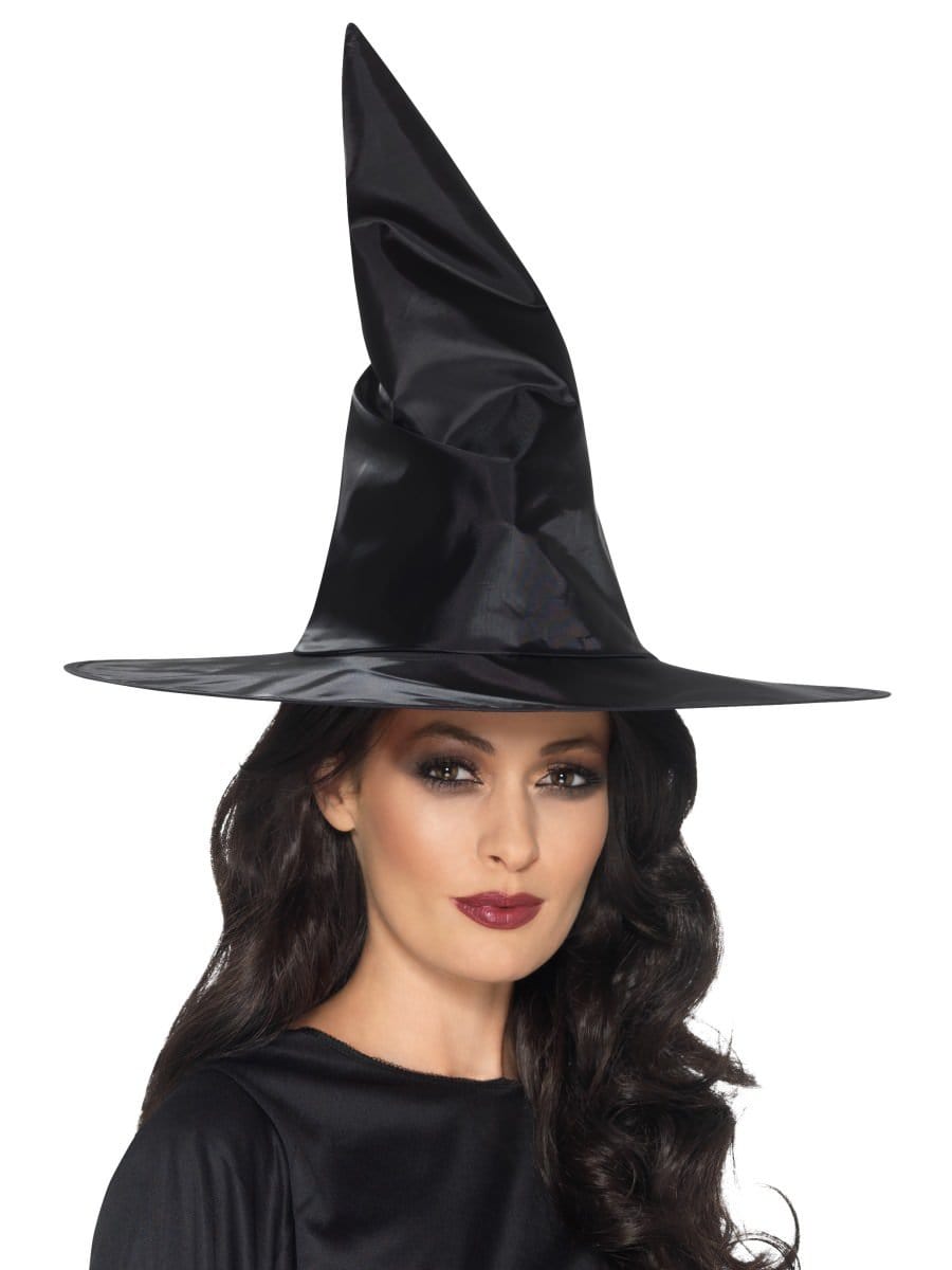 Smiffys Witch Hat Black Shiny Fancy Dress
