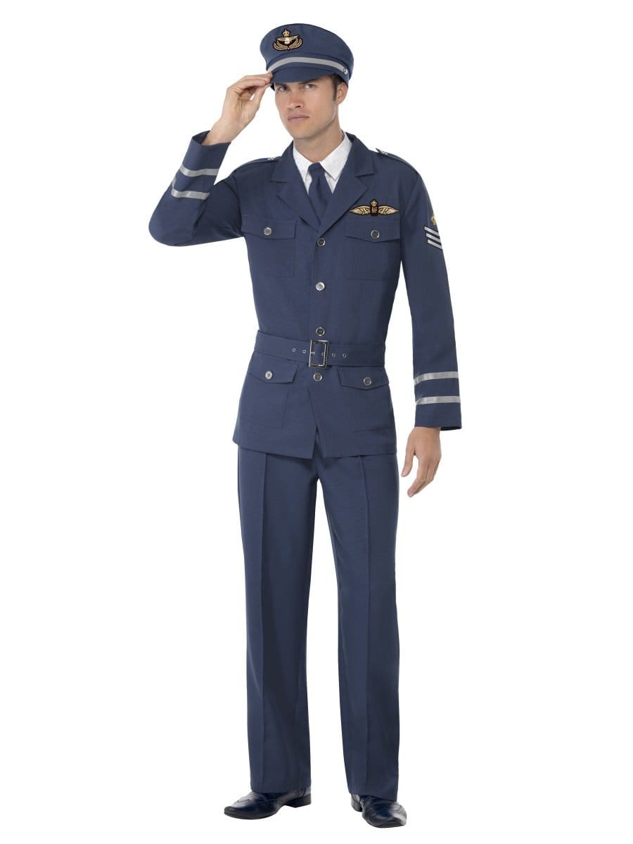 Smiffys Ww2 Air Force Captain Costume Fancy Dress Medium Chest 38 40