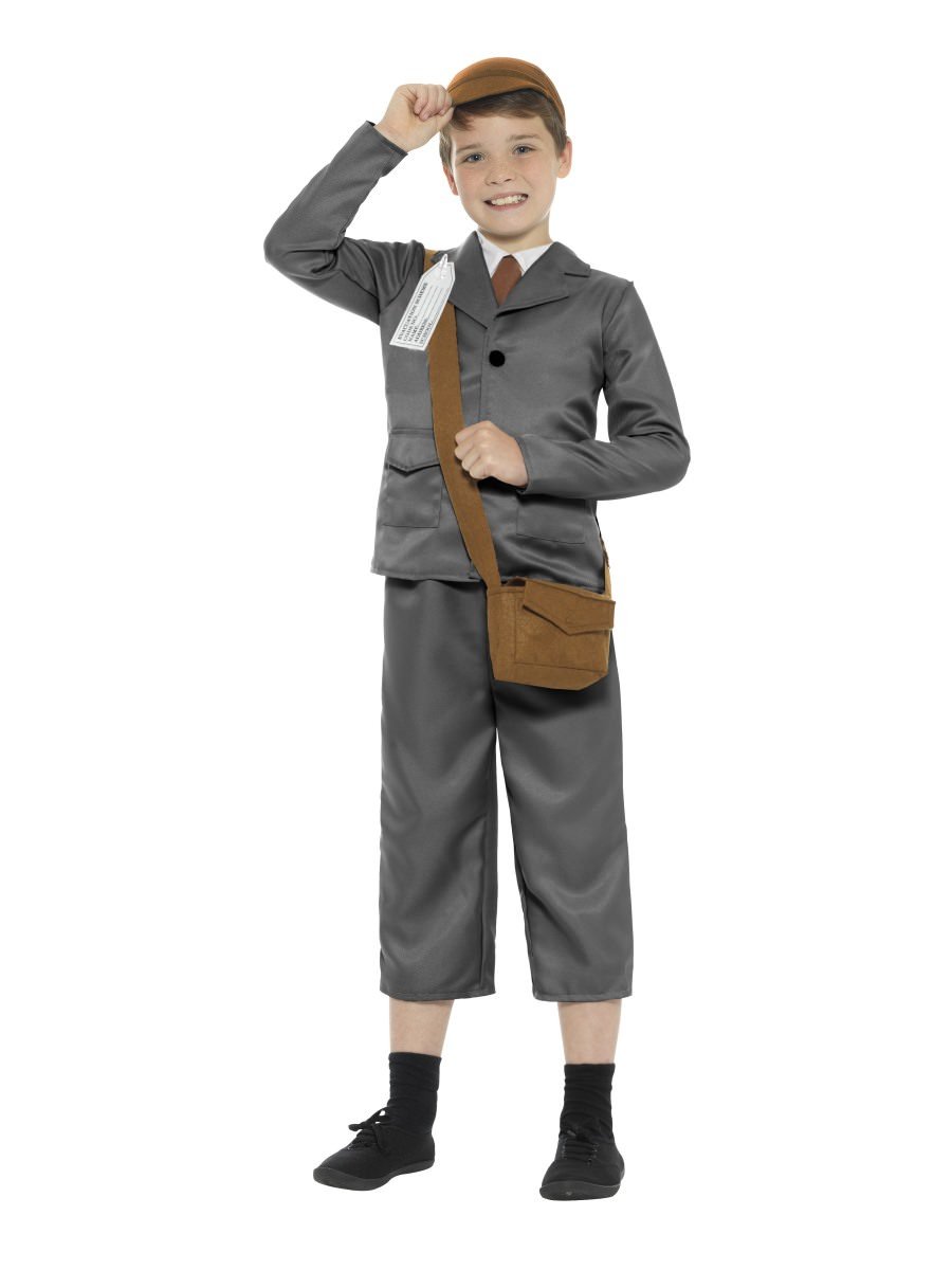 Smiffys Ww2 Evacuee Boy Costume With Jacket Trousers Fancy Dress Large Age 10 12
