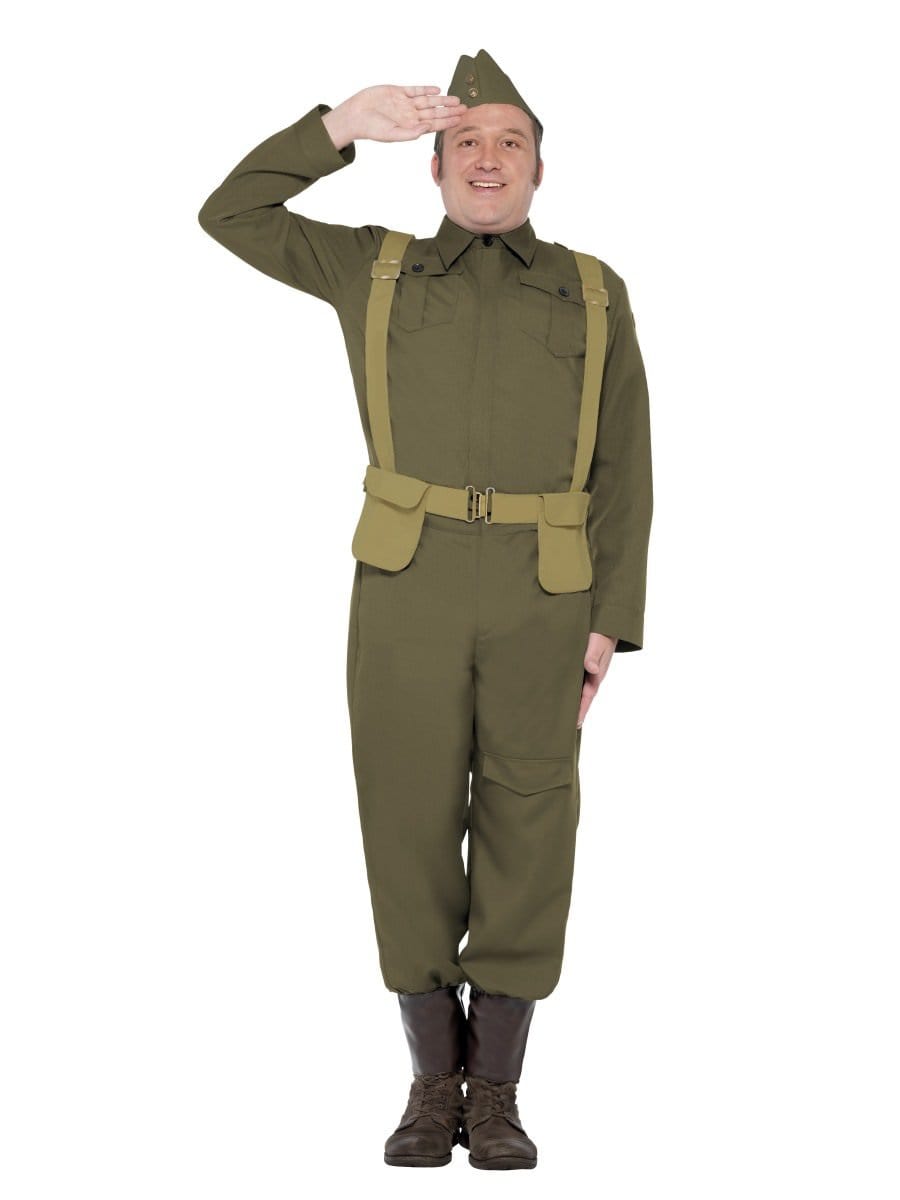 Smiffys Ww2 Home Guard Private Costume Fancy Dress Large Chest 42 44