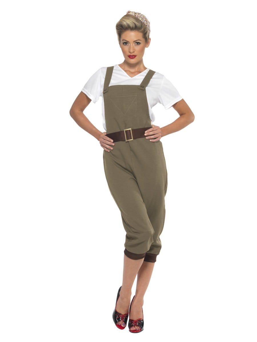 Click to view product details and reviews for Smiffys Ww2 Land Girl Costume Khaki Fancy Dress Small Uk 8 10.