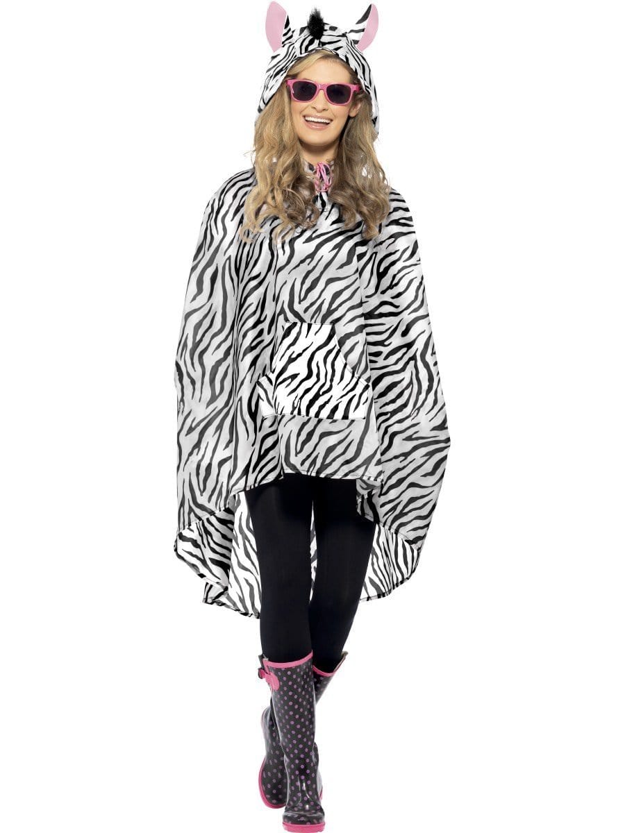 Smiffys Zebra Party Poncho Fancy Dress