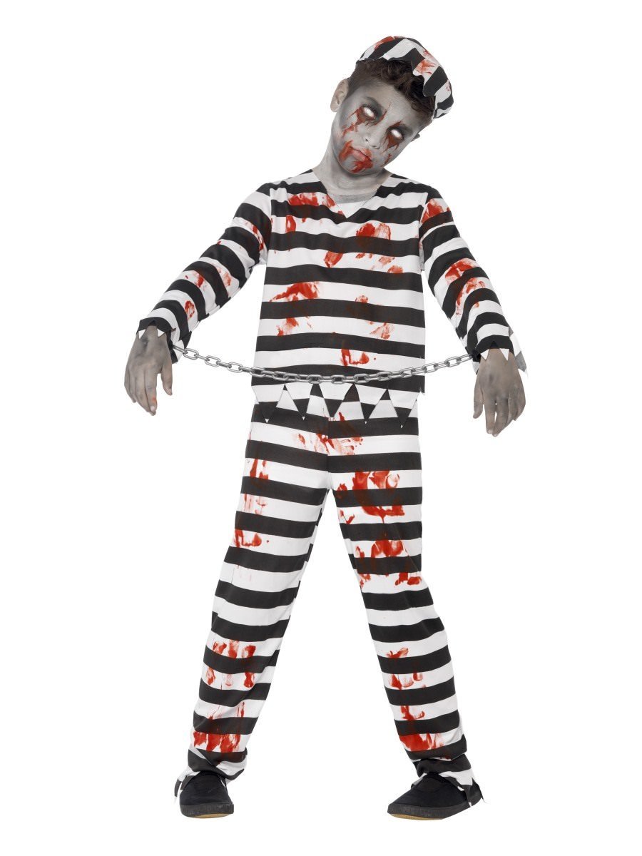 Smiffys Zombie Convict Child Boys Costume Fancy Dress Large Age 10 12