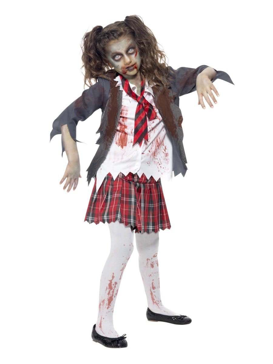 Smiffys Zombie School Girl Child Costume Fancy Dress Medium Age 7 9