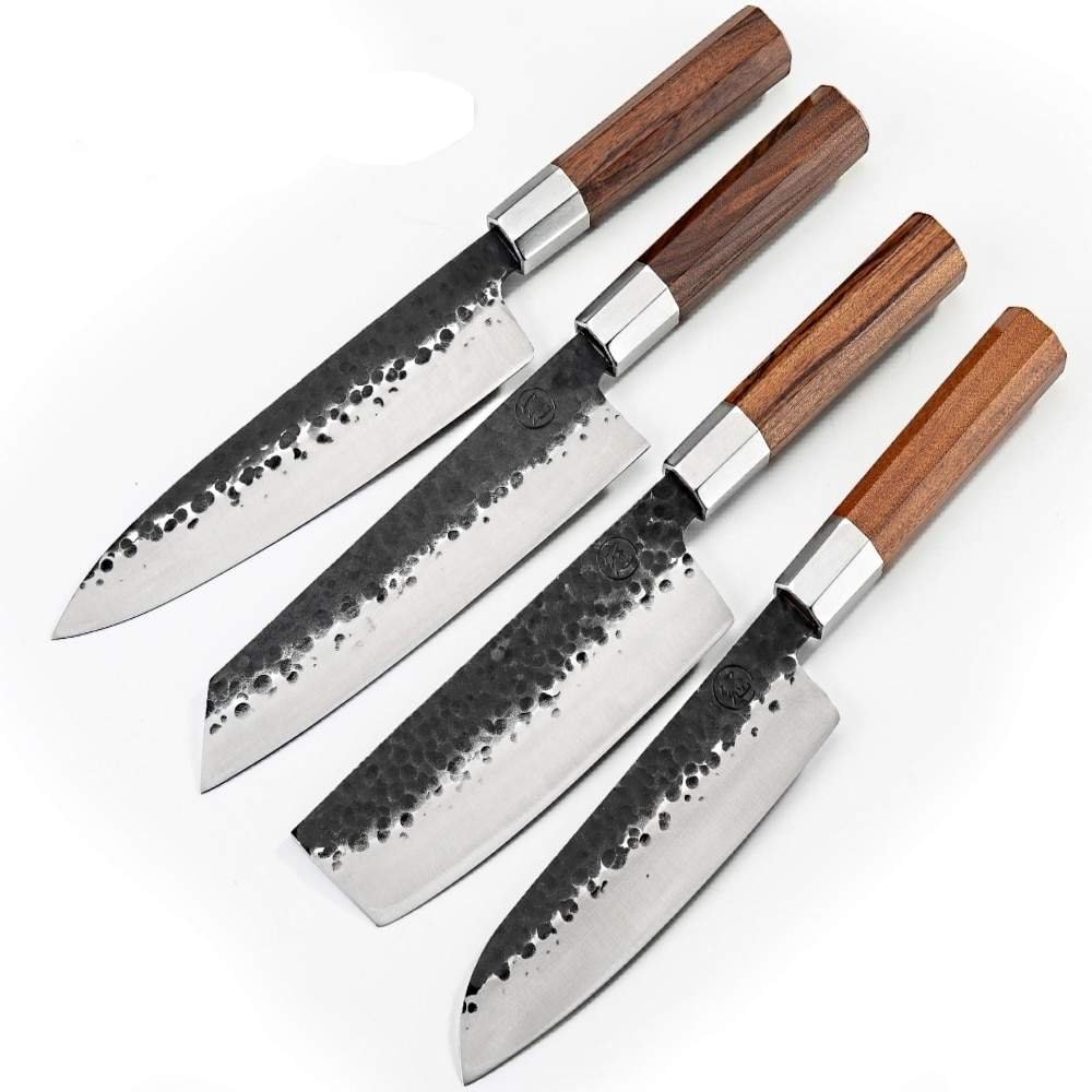 4 Piece Hand Forged Supreme Quality High Carbon Steel Kitchen Knives Set Toros Cookware Bakeware Grill Store Knife Set