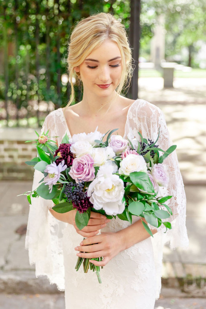 bride with flowers