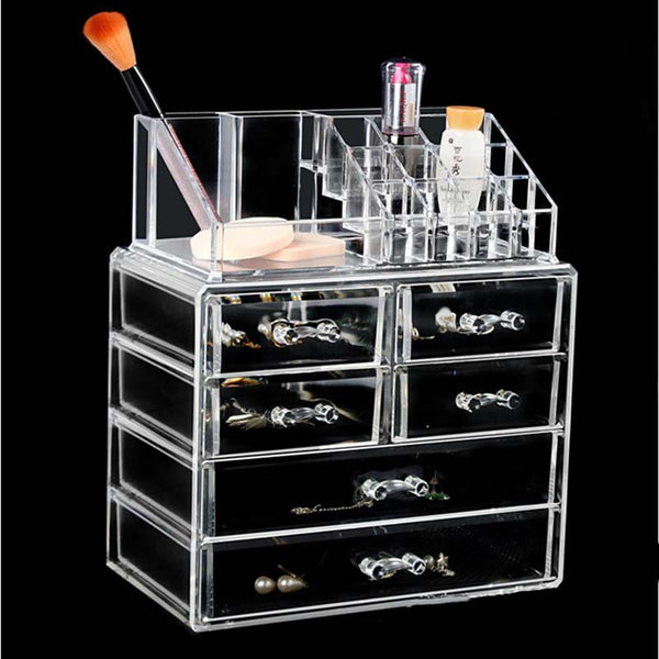 Acrylic Transparent Makeup Organizer Drawers Luckstrik