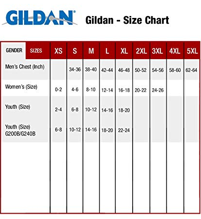 Gildan Hoodie Size Chart – The Alabama Gymnastics Store