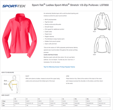 Sport Tek Shirt Size Chart