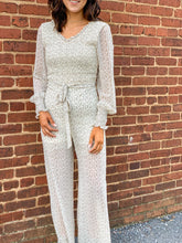Load image into Gallery viewer, Smocked Long Sleeve Floral Jumpsuit