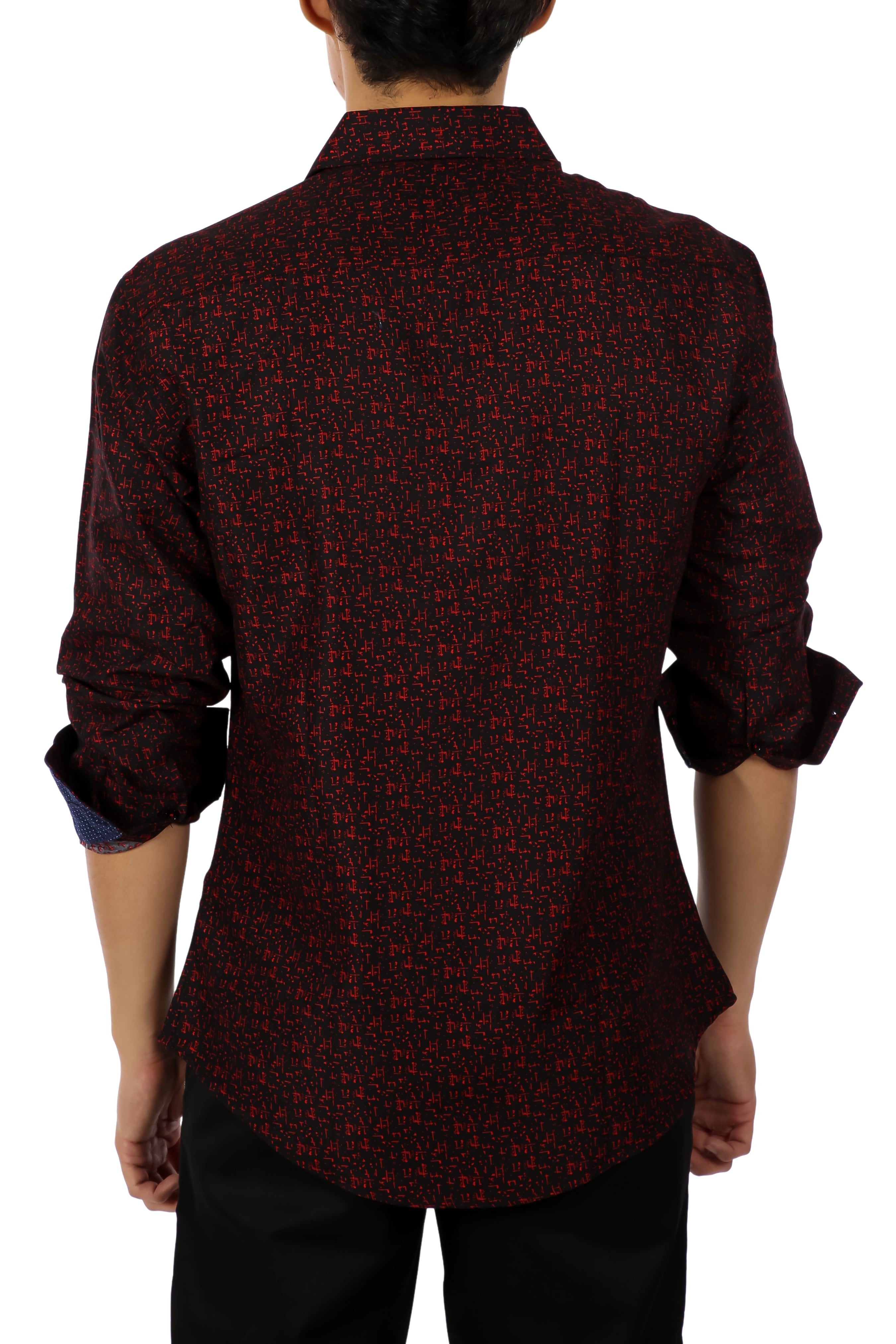 red button up long sleeve shirt