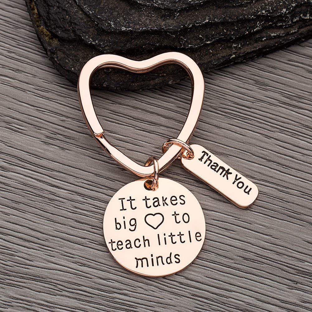Download Teacher Keychain, It Takes a Big Heart to Help Shape Little Minds Rose- Infinity Collection