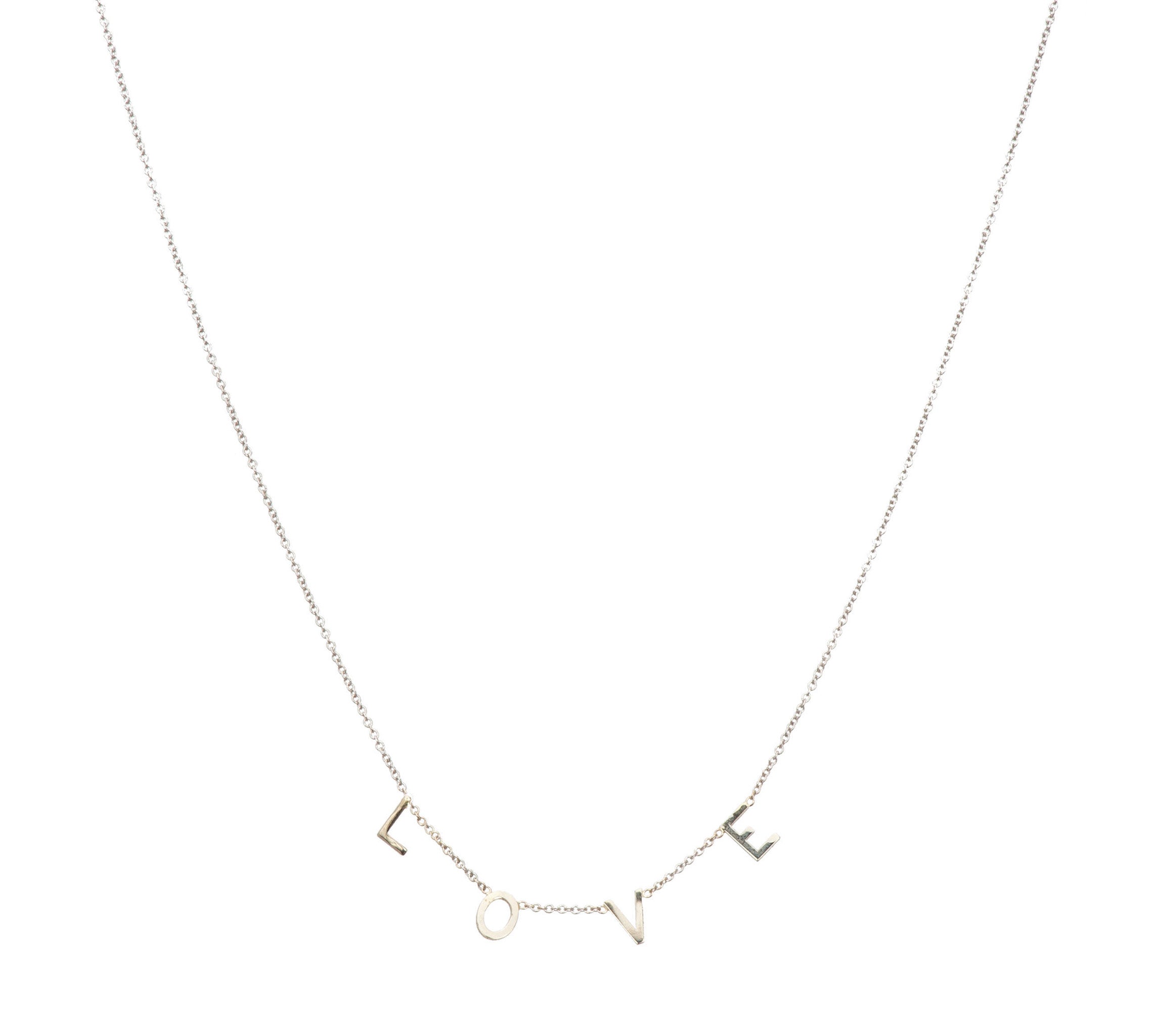 14k Spaced Letterdrop Necklace