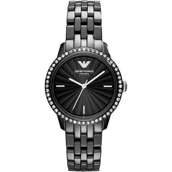 black armani ladies watch