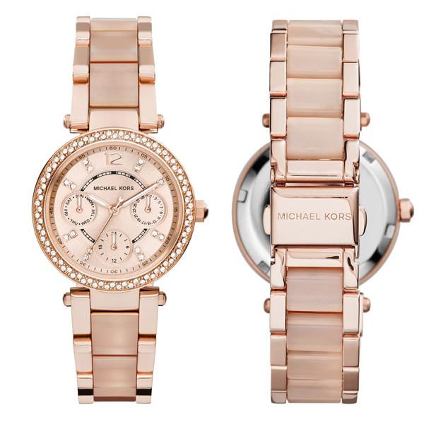 michael kors rose gold diamante watch