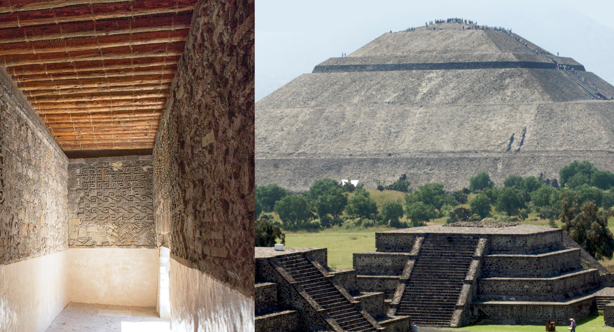 Geometric Mosaic Fretwork & Temple of the Sun Mexico