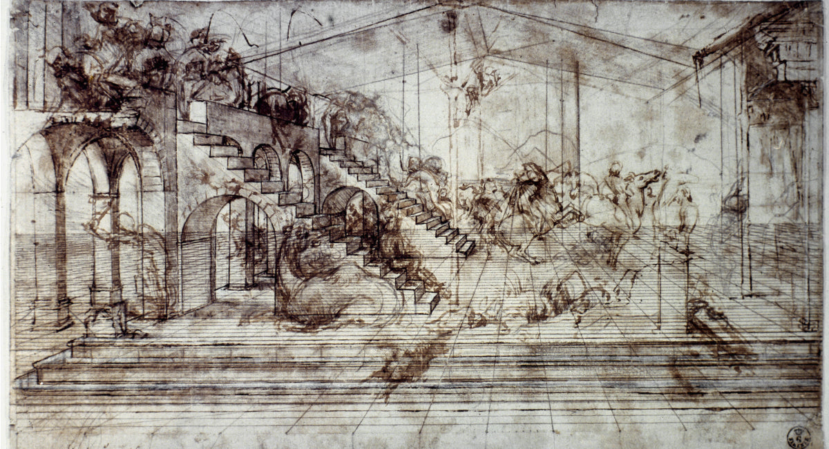 Preparatory study for the Adoration of the Magi - Leonardo da Vinci