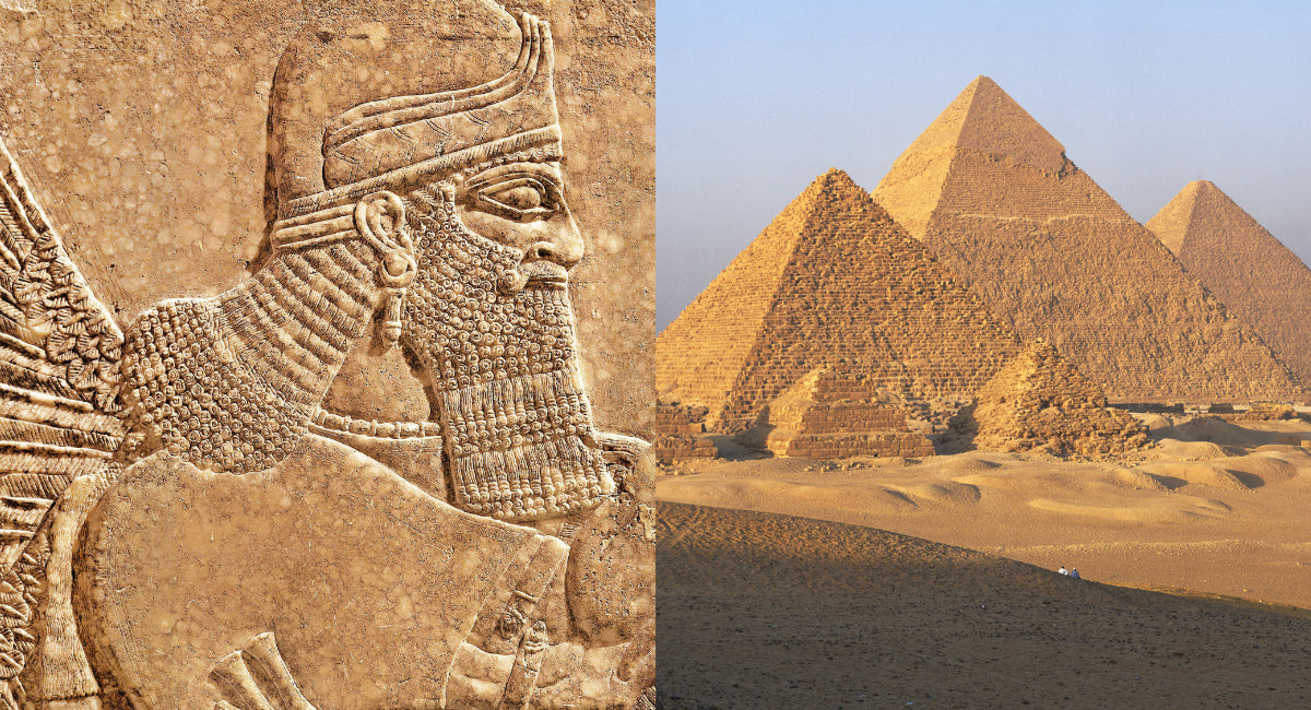 Pyramids of Giza - Assyrian Wall Relief: Winged Genius