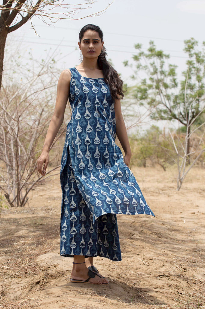 dabu print kurta