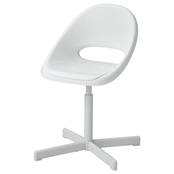 LOBERGET / MALSKÄR Swivel chair + pad, white/dark gray - IKEA